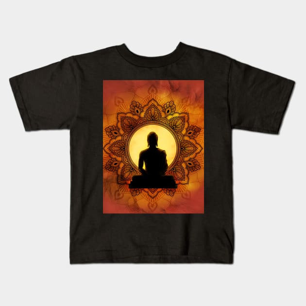 Incandescent Buddha Kids T-Shirt by MCAshe spiritual art 